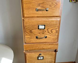 2, two drawer oak file caninets