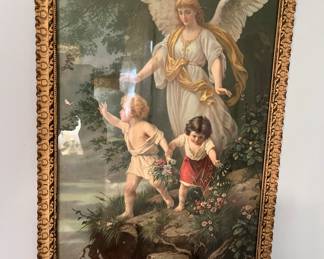 Vintage The Guardian Kids on a Cliff German Picture Angel Hands Out 