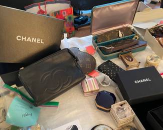 Chanel makeup bag, Louis Vuitton accesssories