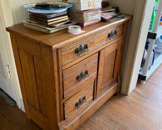 Oak cabinet/wash stand