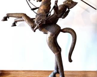 Vintage 8 Foot African Bronze Sculpture Horse With Rider, Republic Of Camaroon
Lot #: 9