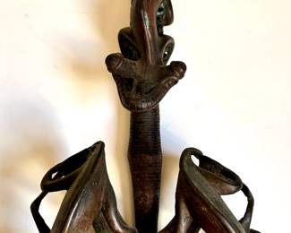 Vintage African Brass Wall Hanging With Lizards
Lot #: 128