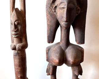 2 Antique African Carved Wood Sculptures, Smaller From Mali
Lot #: 109
