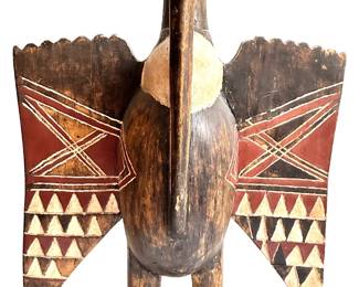 Vintage African Senufo Standing Bird Carved Wood Painted Sculpture, The Ivory Coast
Lot #: 82