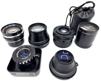 5 Camera Lenses: Canon, Super DeJur, Olympus, Five Star, Sony & Rodenstock-Omegaron
Lot #: 115