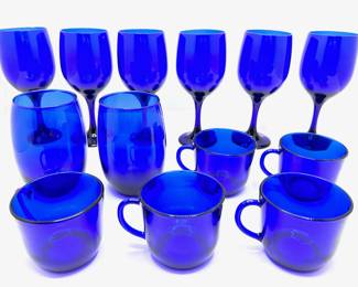 13 Vintage Cobalt Blue Glasses In 3 Sizes: Wine, Water & Tea
Lot #: 101