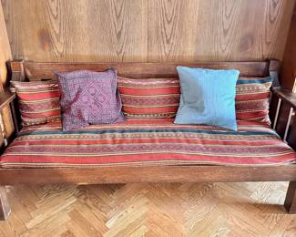 Vintage Solid Wood Mission Style Couch With Throw Pillows
Lot #: 63