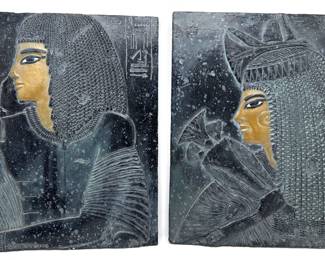 2 Vintage Egyptian Gold Leaf On Stone Plaques By AGI Artisans Guild International
Lot #: 130
