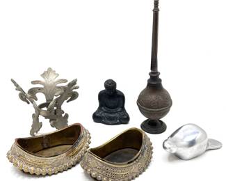 Vintage Perfume Bottle, 2 Indian Bowls, Buddha & More
Lot #: 197