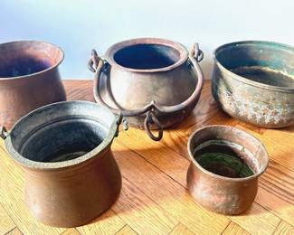 5 Vintage Copper Bowls & Baskets, Some African
Lot #: 165
