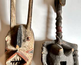 2 Vintage African Carved Wood Masks
Lot #: 127