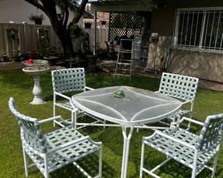 Patio Table and bird bath