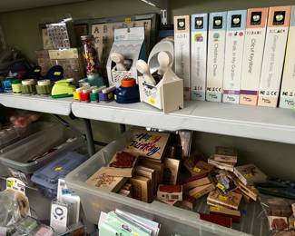 stamps and ink pads, cricut misc items, stickers