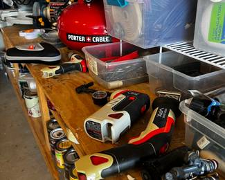 lots of tools, RYOBI, PORTER CABLE, CRAFTSMAN