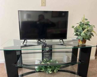 Low Side Table Television Table With 32 Inch Television Coby Speakers Included