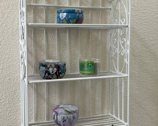 Small shelf and tins
