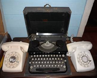 Antique Typewrite & Telephones