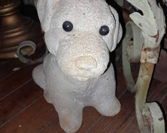 Concrete Dog Figurine