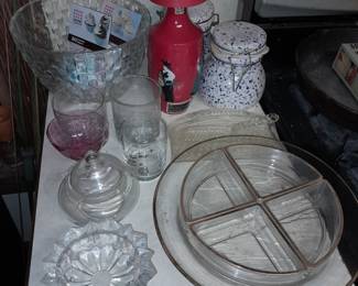 Assorted Kitchenware (Glassware, China, Pots & Pans, Coffee Mugs, Etc.)