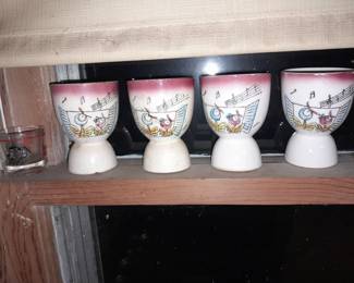Vintage Bird Egg Cups