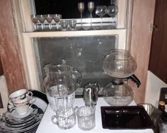 Assorted Kitchenware (Glassware, China, Pots & Pans, Coffee Mugs, Etc.)