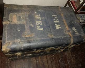 Antique Military Steamer Trunk