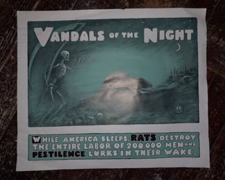 Vintage "Vandals Of The Night" Rat Poster