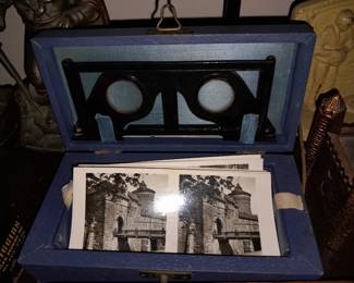 Antique Stereo Viewer Set