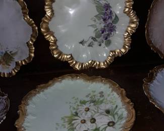 Hand Painted Limoges Floral Plates