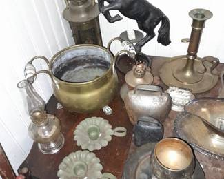 Assorted Brass & Silver Plates Items