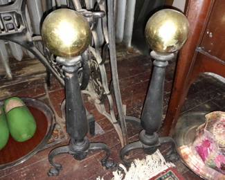 Antique Fireplace Andirons