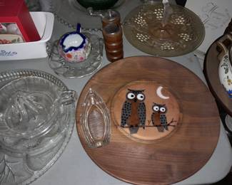 Vintage Owl Wooden Plate