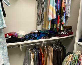 Closet loaded with gently worn clothing.
Chicos
Mostly size 1
Medium 
Large