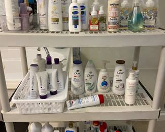Full bottles of quality brand beauty products.