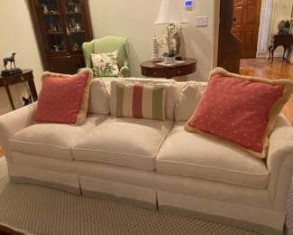 Cream color sofa available for presell $150.
Text for pick up availability.