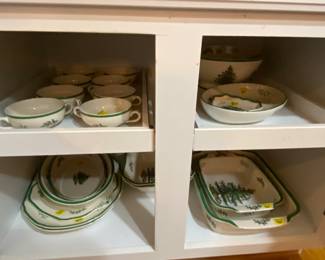 All sorts of Spode serving dishes and bakeware. 