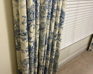 Custom made 86” curtain set. Matched the queen size quilt and bed skirt.