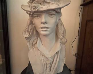 Austin Productions sculpture of woman with hat 1979