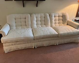 Cream upholstered couch in perfect condition!