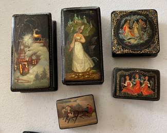 Russian hand painted boxes.....