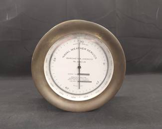 Brass Naval Aneroid Barometer.