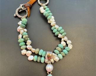 Sterling, pearls and gemstones necklace