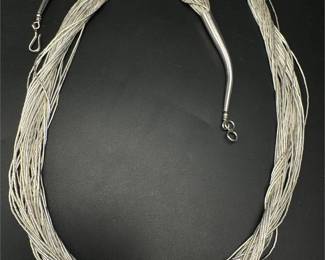 Sterling silver liquid necklace