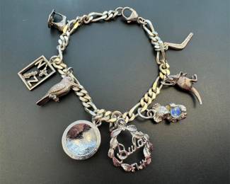 Sterling silver charm bracelet 30grams