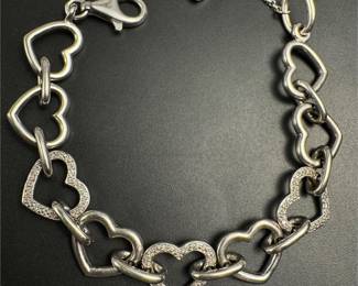 Sterling silver heart bracelet