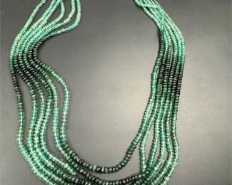 Round emerald beads necklace 182carats