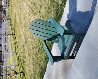 4 green plywood Adirondack chairs.  $400