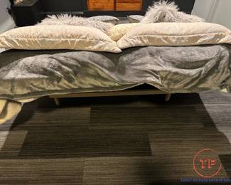 Large Wood Framed Chaise Lounge Bed