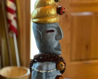 Painted Ceramic Figural Statue by MAX LEHMAN