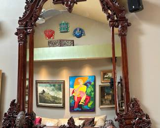 Victorian Style Ornately Carved Floral (Dresser) Mirror